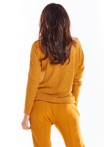 Awama Sweter w kolorze karmelowym