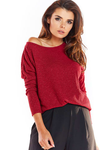 Awama Sweter w kolorze bordowym