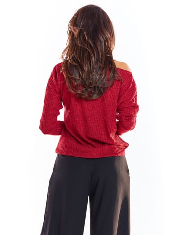Awama Sweter w kolorze bordowym