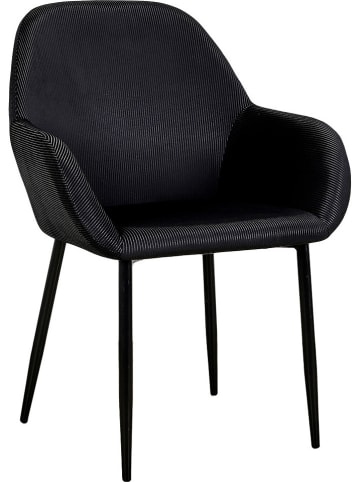 Rétro Chic 2-delige set: eetkamerstoelen "Giulia" zwart - (B)59 x (H)84 x (D)44,5 cm