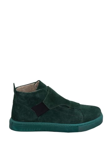 Noosy Leder-Sneakers in Dunkelgrün