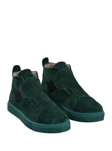 Noosy Leder-Sneakers in Dunkelgrün