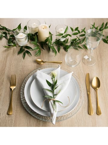 Trendy Kitchen by EXCÉLSA 18-częściowy zestaw talerzy "Gold" w kolorze złoto-białym