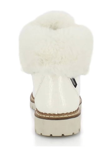 Kimberfeel Skórzane botki zimowe "Annael" w kolorze białym