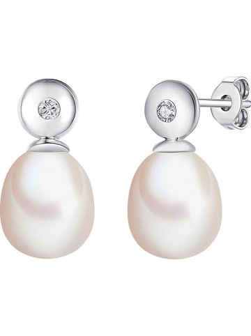 Tess Diamonds Zilveren oorstekers met diamanten en parels
