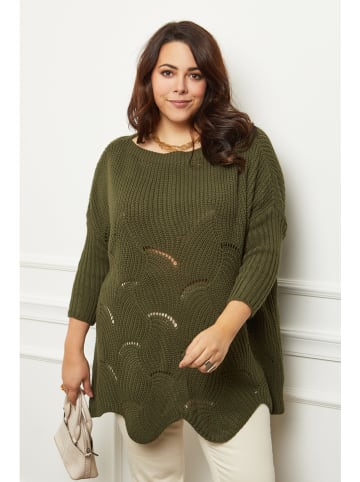 Curvy Lady Sweter w kolorze khaki