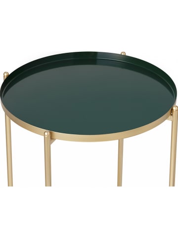 Lifa Living Bijzettafel "Ella" goudkleurig/groen- (H)47,5 x Ø 38 cm