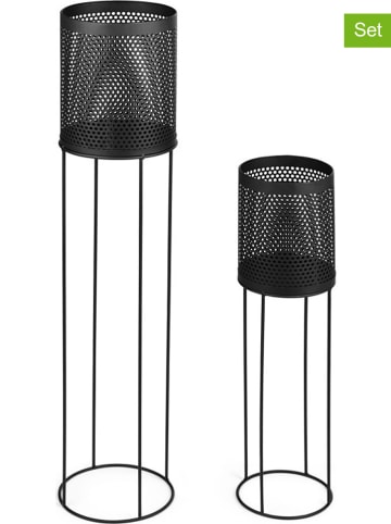 Lifa Living 2-delige set: plantenstandaards "June" zwart