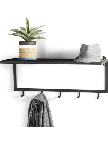Lifa Living Wandgarderobe "Luuk" in Schwarz - (B)75 x (H)30 cm