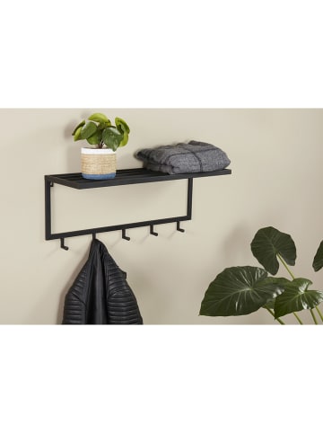 Lifa Living Wandgarderobe "Luuk" in Schwarz - (B)75 x (H)30 cm