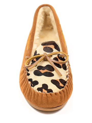 ISLAND BOOT Leder-Mokassins "Eowyn" in Hellbraun