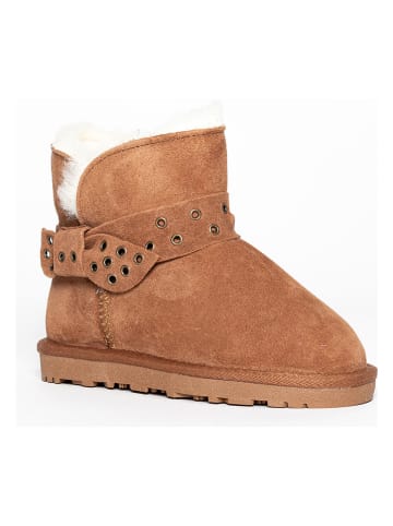 NICEBAY Leder-Winterboots "Esmee" in Hellbraun