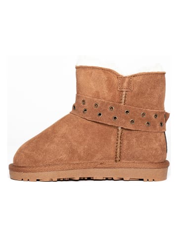 NICEBAY Leren winterboots "Esmee" lichtbruin