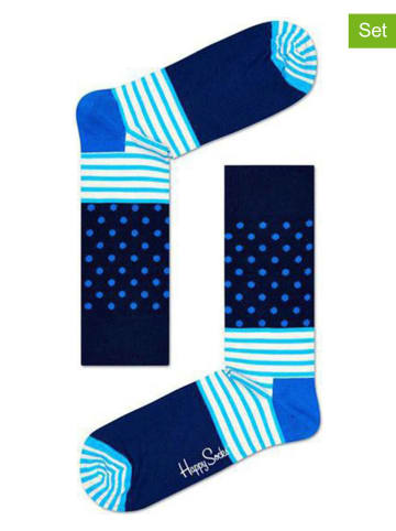 Happy Socks Sokken "Stripes & Dots" blauw/donkerblauw