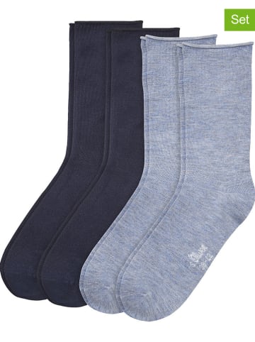 s.Oliver 4-delige set: sokken donkerblauw/grijs