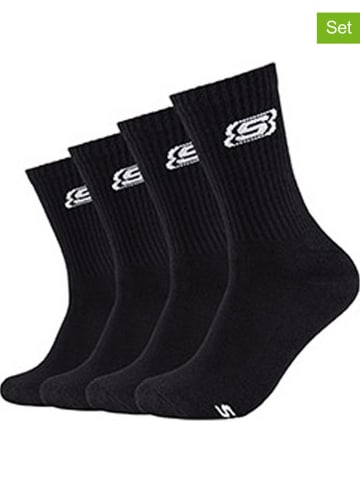 Skechers 4er-Set: Socken in Schwarz