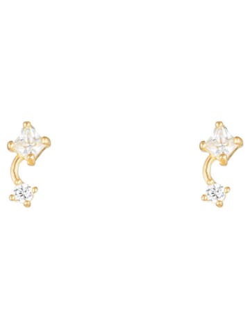 OR ÉCLAT Gouden oorstekers "Duo magique" met edelstenen
