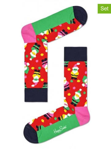 Happy Socks 2-delige set: sokken "Santa" meerkleurig