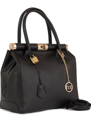 Mia Tomazzi Leder-Henkeltasche "Vodice" in Schwarz - (B)28 x (H)26 x (T)15 cm