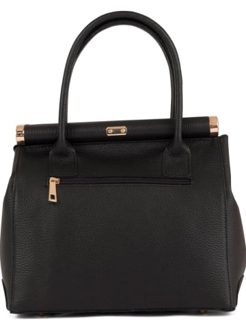 Mia Tomazzi Leren handtas "Vodice" zwart - (B)28 x (H)26 x (D)15 cm