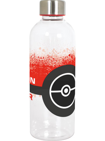 Stor Trinkflasche "Pokemon" in Transparent/ Schwarz/ Rot - 850 ml