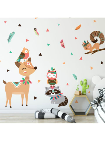 Ambiance Wandtattoo "Tiere und bunte Federn"