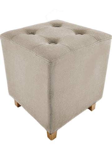 THE HOME DECO FACTORY Pouf "Hippolyte" in Beige - (B)35 x (H)35 x (T)35 cm