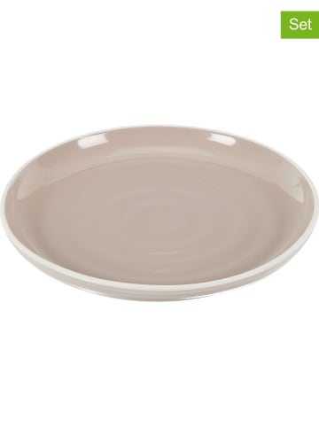 Ethnical Life 12-delige set: borden "Bicolore" beige - Ø 20 cm