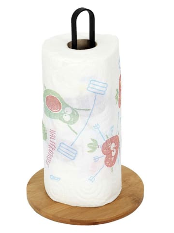 COOK CONCEPT Keukenrolhouder bamboe/zwart - (H)27 x Ø 16 cm