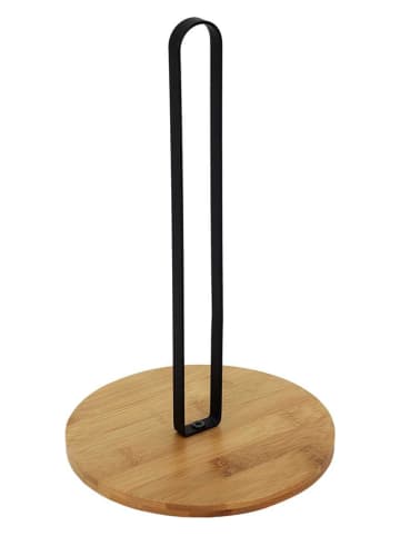 COOK CONCEPT Küchenrollenhalter in Bambus/ Schwarz - (H)27 x Ø 16 cm