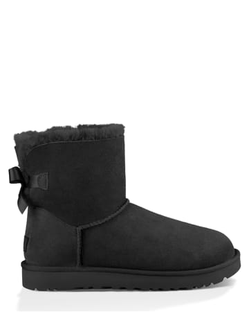UGG Botki "Mini Baily Bow" w kolorze czarnym z wełny jagnięcej