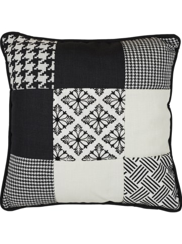 THE HOME DECO FACTORY Kissen "Patchwork" in Schwarz/ Weiß - (L)40 x (B)40 cm