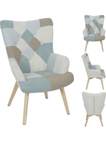 THE HOME DECO FACTORY Sessel "Helsinki" in Hellblau/ Grau - (B)72 x (H)99,5 x (T)66 cm