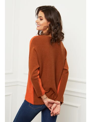Joséfine Pullover "Aladin" in Orange/ Braun