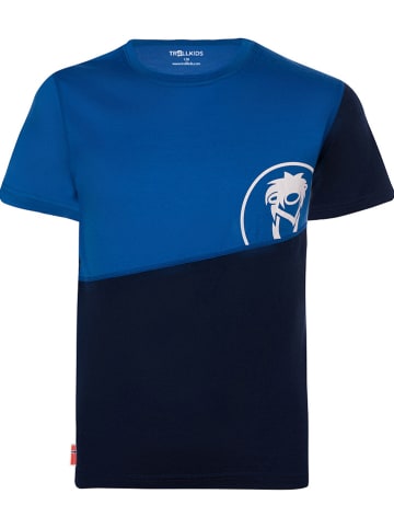 Trollkids Koszulka funkcyjna "Sandefjord" w kolorze niebiesko-granatowym