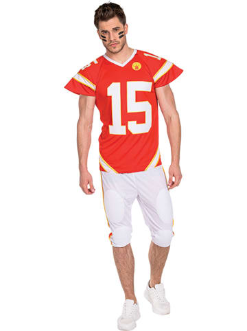 Rubie`s 2-delig kostuum "Footballspeler" rood/wit