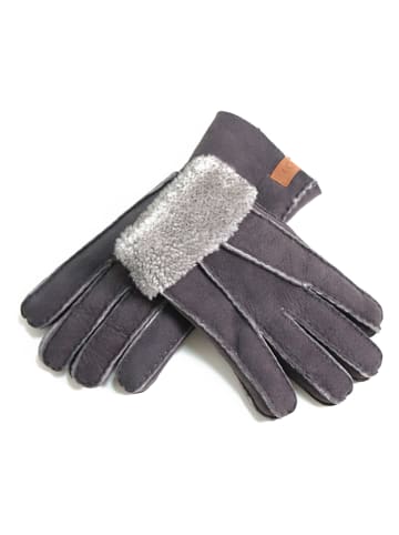 Kaiser Naturfellprodukte H&L Wełniane rękawiczki "Patchwork" w kolorze antracytowym