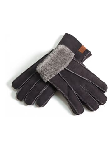 Kaiser Naturfellprodukte H&L Lammfell-Fingerhandschuhe "Patchwork" in Grau
