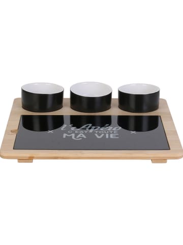 Garden Spirit Serveerplateau bamboe/zwart - (B)27 x (H)26 x (D)4,5 cm