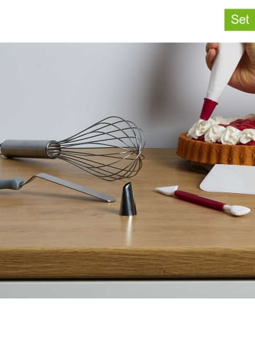 COOK CONCEPT 45-częściowy zestaw akcesoriów w kolorze biało-szarym do pieczenia