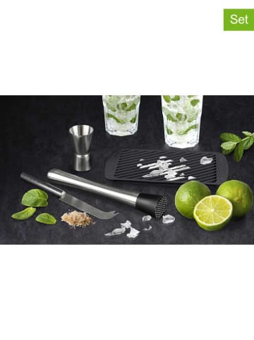COOK CONCEPT 4tlg. Cocktail-Set in Schwarz/ Silber