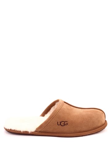 UGG Leder-Hausschuhe "Scuff" in Hellbraun