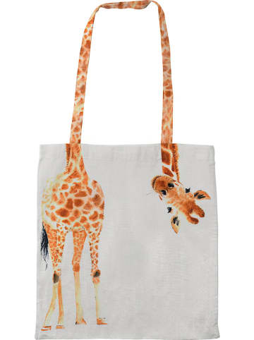 Folkifreckles Tasche "Giraffe" in Orange/ Hellgrau - (B)35 x (H)40 cm