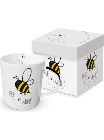 ppd Mok "Bee Mine" wit/geel/zwart - 350 ml