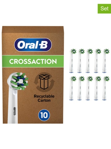 Oral-B 10-delige set: opzetborstels "Cross Action CleanMaximizer" wit/groen