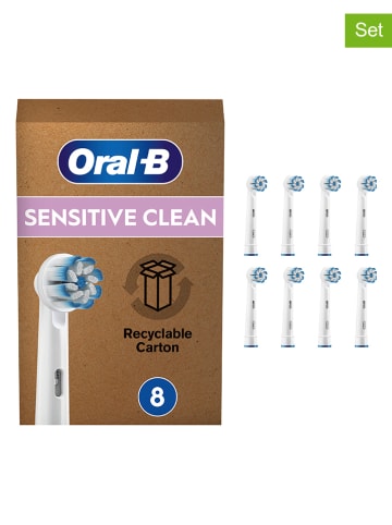 Oral-B 8-delige set: opzetborstels "Sensitive Clean" wit