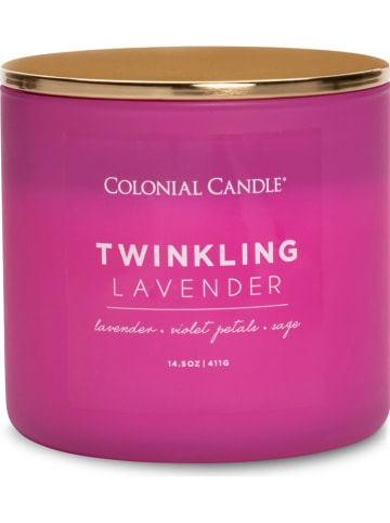 Colonial Candle Geurkaars "Twinklin Lavender" paars - 411 g