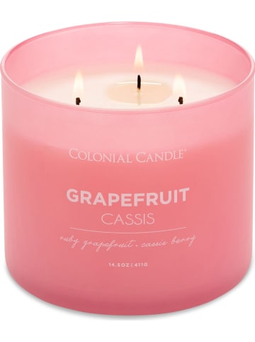 Colonial Candle Duftkerze "Grapefruit Cassis" in Rosa - 411 g