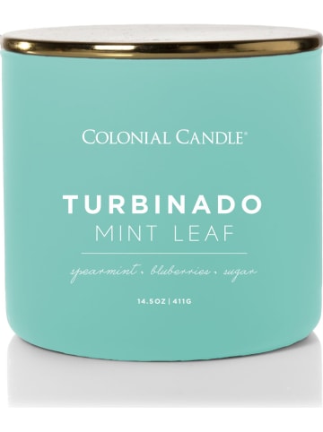 Colonial Candle Duftkerze "Turbinado Mint Leaf" in Türkis - 411 g