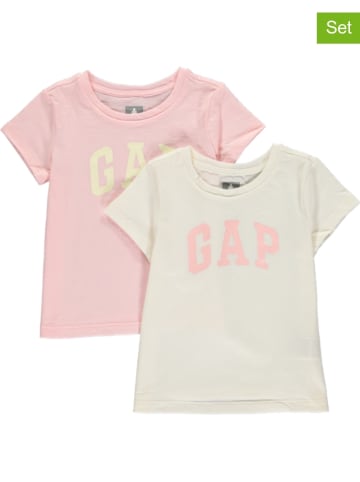GAP 2er-Set: Shirts in Rosa/ Weiß